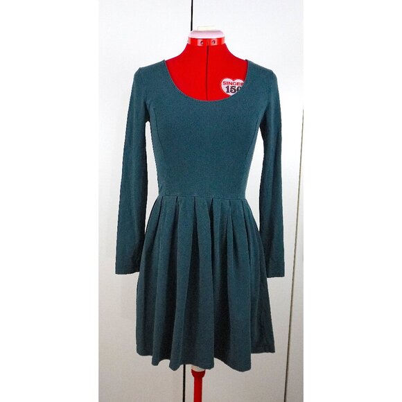 Aritzia (Talula) "Lambeth" Long-Sleeve Fit & Flare Mini Dress in "Everest" - Picture 1 of 8